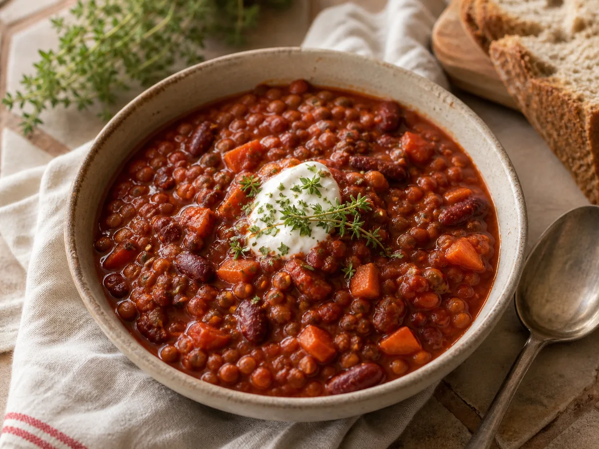 Chili doux aux lentilles